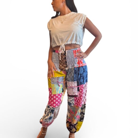 Colorful Patchwork Women's Pants - Picture 11 of 13